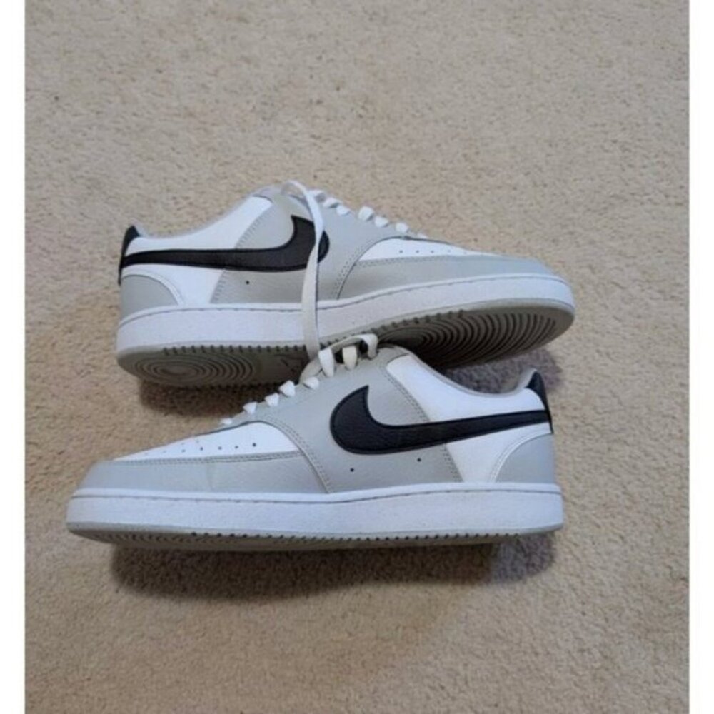 Nike Court Vision Mid Sneakers White Gray Size 9.5 Mens Athletic Shoes